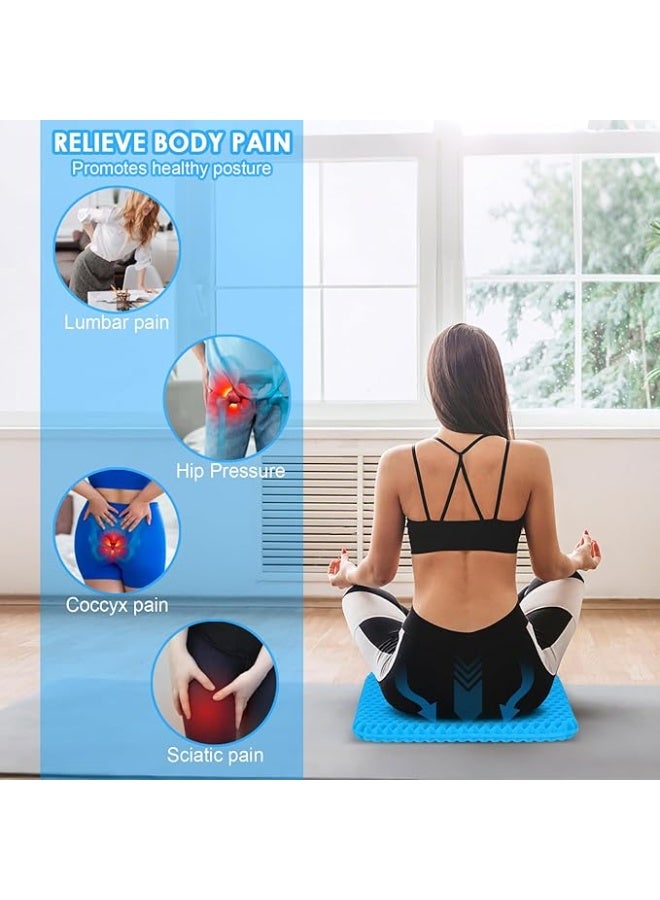 وسادة جلوس ناعمة من الجل بتصميم خلية نحل لتخفيف آلام العصعص والظهر مع غطاء قماشي ومريح لمقاعد المكتب والسيارة - Image 5
