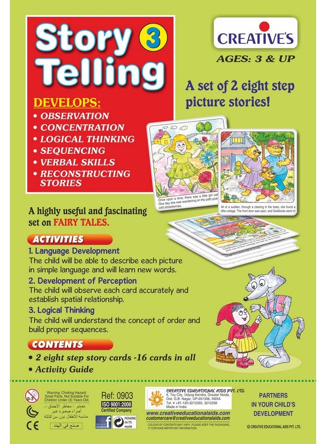 Creative's Story Telling - 3 | Story Cards | Learning & Educational | Story Telling Series | Pre-School Story Telling Games | Red Riding Hood & The Three Bears | For Ages 3 & Up - Image 3