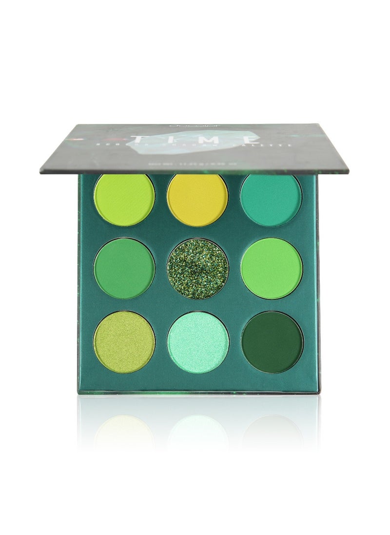 docolor - Eyeshadow Palette 9 Colors Green Pearlescent Gemstone Shadow Palette Highly Pigmented Mattes Shimmers Naked Smokey Glitter Cream Colorful Powder Blendable Long Lasting Waterproof Makeup Palette - Image 1