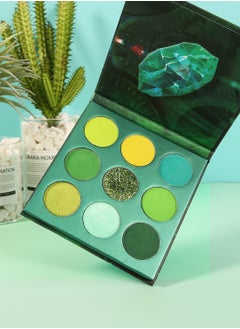 docolor Eyeshadow Palette 9 Colors Green Pearlescent Gemstone Shadow Palette Highly Pigmented Mattes Shimmers Naked Smokey Glitter Cream Colorful Powder Blendable Long Lasting Waterproof Makeup Palette  - Image 5