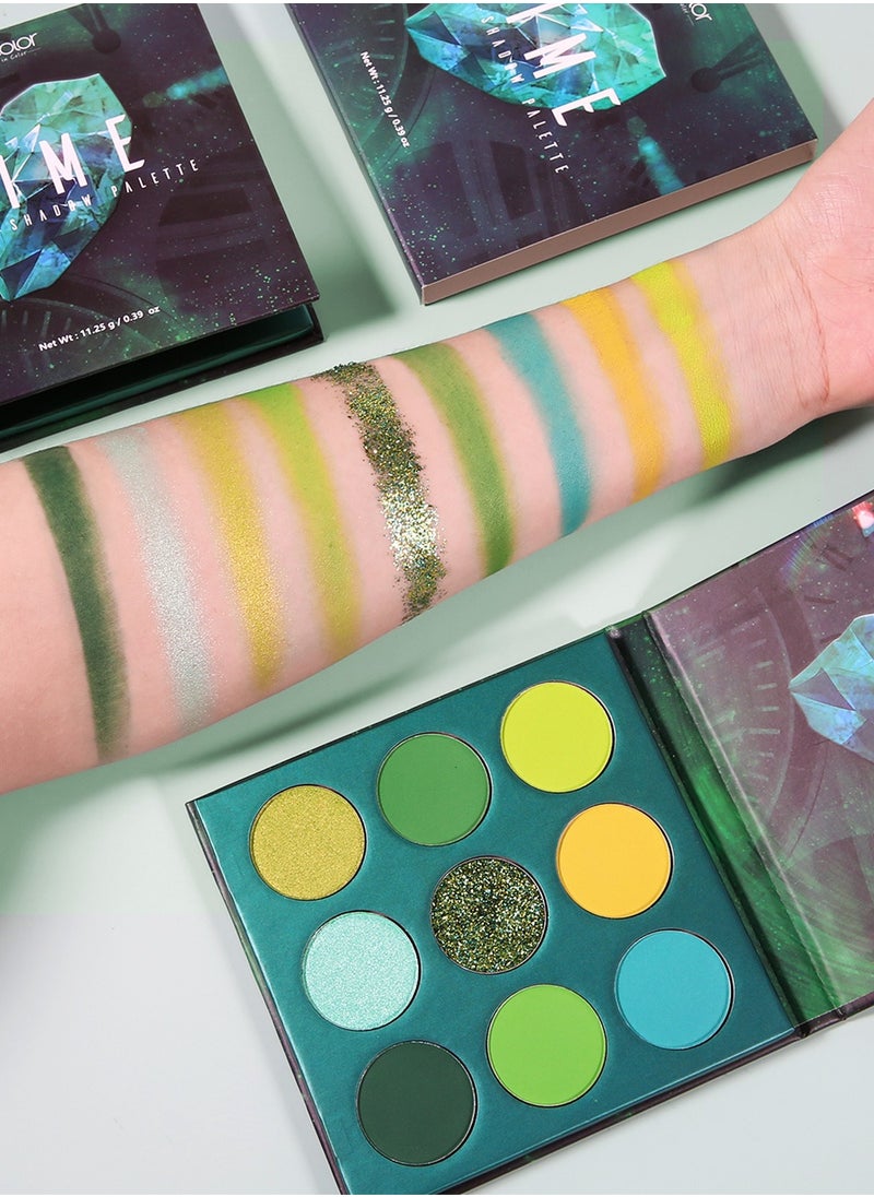 docolor - Eyeshadow Palette 9 Colors Green Pearlescent Gemstone Shadow Palette Highly Pigmented Mattes Shimmers Naked Smokey Glitter Cream Colorful Powder Blendable Long Lasting Waterproof Makeup Palette - Image 1