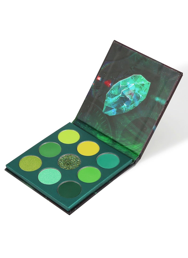 docolor - Eyeshadow Palette 9 Colors Green Pearlescent Gemstone Shadow Palette Highly Pigmented Mattes Shimmers Naked Smokey Glitter Cream Colorful Powder Blendable Long Lasting Waterproof Makeup Palette - Image 1