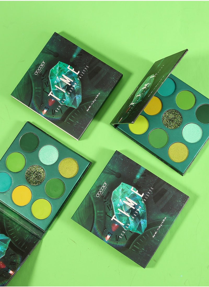 docolor - Eyeshadow Palette 9 Colors Green Pearlescent Gemstone Shadow Palette Highly Pigmented Mattes Shimmers Naked Smokey Glitter Cream Colorful Powder Blendable Long Lasting Waterproof Makeup Palette - Image 1