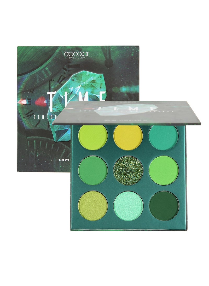 docolor - Eyeshadow Palette 9 Colors Green Pearlescent Gemstone Shadow Palette Highly Pigmented Mattes Shimmers Naked Smokey Glitter Cream Colorful Powder Blendable Long Lasting Waterproof Makeup Palette - Image 1