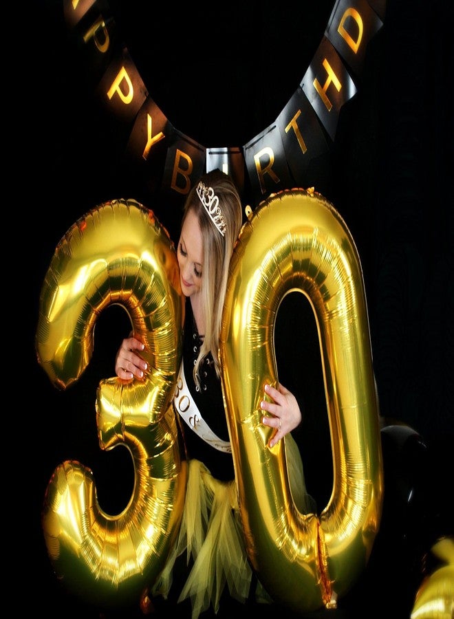 IWERP Gold Number 60 Balloon 40 inch, 60 Number Balloon, 60th Gold Birthday Decorations, 60 Year Old Women Men Golden Party Supplies - Image 2