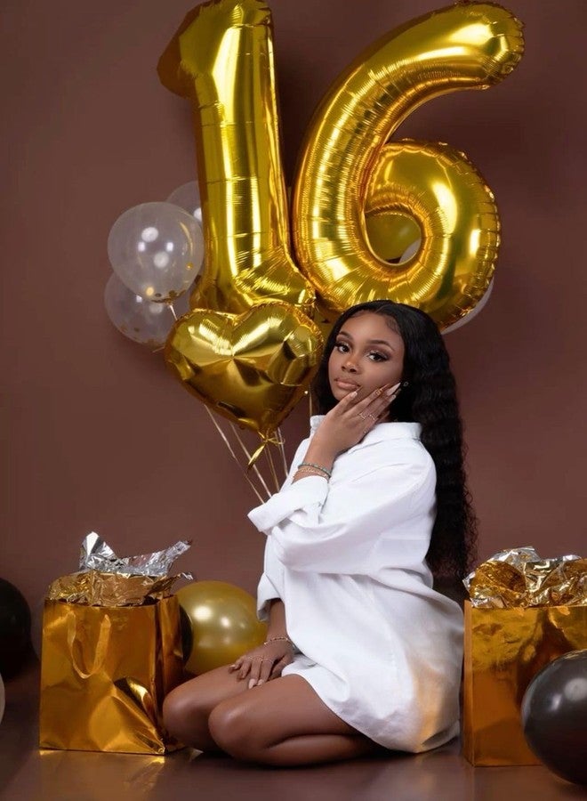 IWERP Gold Number 60 Balloon 40 inch, 60 Number Balloon, 60th Gold Birthday Decorations, 60 Year Old Women Men Golden Party Supplies - Image 3