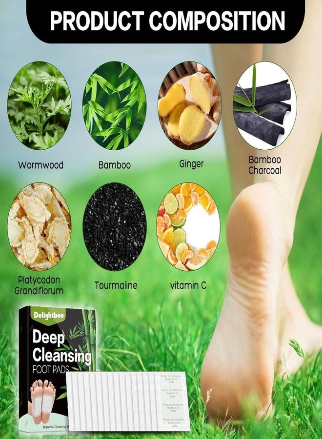 Delightbee Deep Cleansing Foot Pads for Detox & Relaxation | Natural Ginger & Bamboo Vinegar Patches for Toxin Removal, Pain Relief, Better Sleep & Circulation for Men & Women | (PACK of 1 (10 Pads)) - Image 4