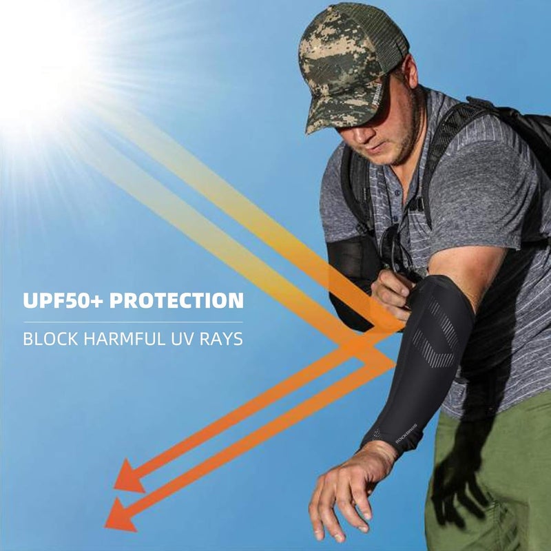 Rockbros Arm Sleeves for Men Women UV Protection UPF 50 Cooling Sun Sleeves Tattoo Cover - Image 3
