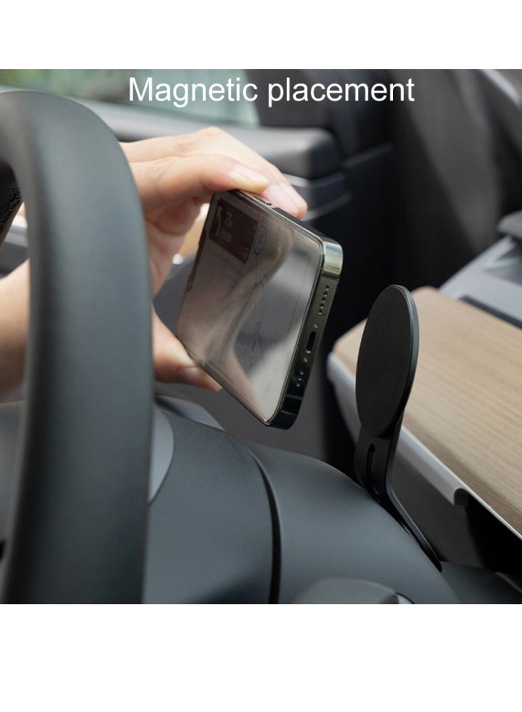 Tesla Model 3/Y car magnetic mobile phone holder car steering wheel holder, curved - Image 5