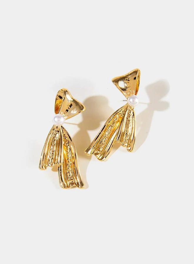 Styli Styli Ribbon Pearl Earrings