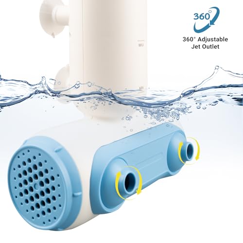 WJX Portable Jet Spa for Bathtub - Electric Bath Jets for Tub with Dual Hydro Massage Nozzles & Soothing Bubbles, Adjustable Whirlpool Effect for Relaxing Home Spa Experience (blue white) - Image 4