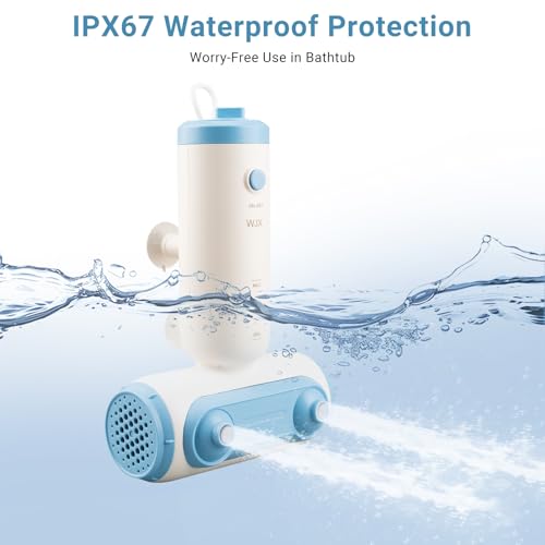 WJX Portable Jet Spa for Bathtub - Electric Bath Jets for Tub with Dual Hydro Massage Nozzles & Soothing Bubbles, Adjustable Whirlpool Effect for Relaxing Home Spa Experience (blue white) - Image 5