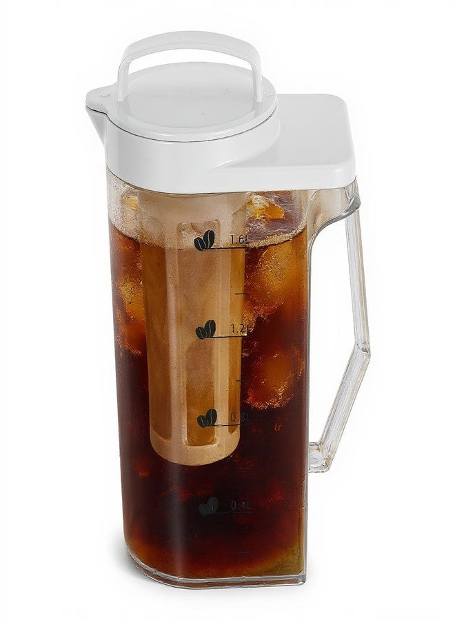 JECOMPRIS 54Oz Cold Brew Pitcher with Measurement Scale Plastic Water Jug for Home Fridge Use Iced Coffee Tea Maker Cold Brew Container - Image 1