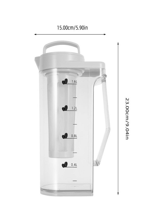 JECOMPRIS 54Oz Cold Brew Pitcher with Measurement Scale Plastic Water Jug for Home Fridge Use Iced Coffee Tea Maker Cold Brew Container - Image 2