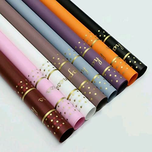 3A Featuretail Assorted Colour Waterproof Flower or Gift Wrapping Premium Paper Sheet | Korean Style Bouquet Wrap Sheets, 23 Inch x 23 Inch, Pack of (10, Multi-Coloured) - Image 1