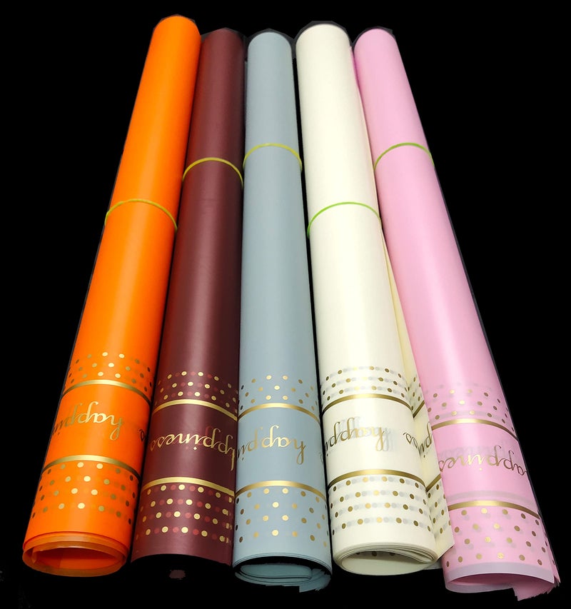 3A Featuretail Assorted Colour Waterproof Flower or Gift Wrapping Premium Paper Sheet | Korean Style Bouquet Wrap Sheets, 23 Inch x 23 Inch, Pack of (10, Multi-Coloured) - Image 2
