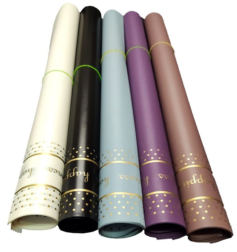 3A Featuretail Assorted Colour Waterproof Flower or Gift Wrapping Premium Paper Sheet | Korean Style Bouquet Wrap Sheets, 23 Inch x 23 Inch, Pack of (10, Multi-Coloured) - Image 5