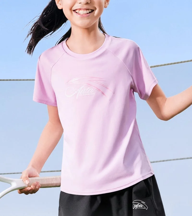ANTA knitted sport short-sleeved top-Runing Training
