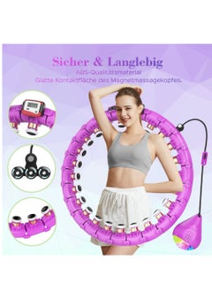 SYOSI Smart Hula Hoop, Weighted Hula Hoop Infinity Smart Hoops with Counter, Hula Circle Detachable Fitness Ring with 360 Degree Auto-Spinning Ball Massage, Adult Fitness for Weight Loss  - Image 4