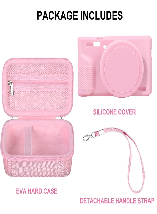 Canboc Case for Canon PowerShot G7X Mark III Digital Camera, 1* Hard Carrying Case + 1* Soft Silicone Cover with Removable Lens Cover, Pink (Case Only) - Image 2