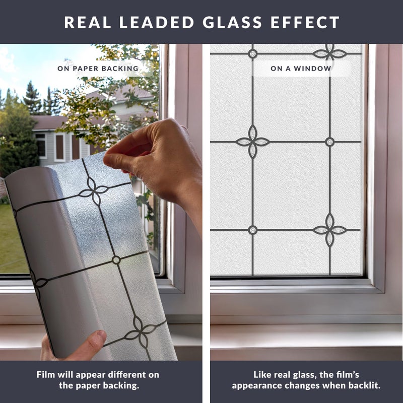 Artscape Victoria 36 x 72 Inch Window Film, Made in USA â€“ Provides Privacy, Non-Adhesive, Textured Leaded Glass Pattern, UV Protection, Easy to Apply and Removable - Image 5