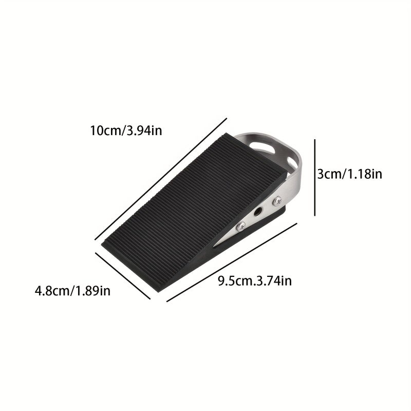 Heavy Duty Rubber Door Stopper with Metal Ring Black Strong Friction for Home Office Use - Image 3