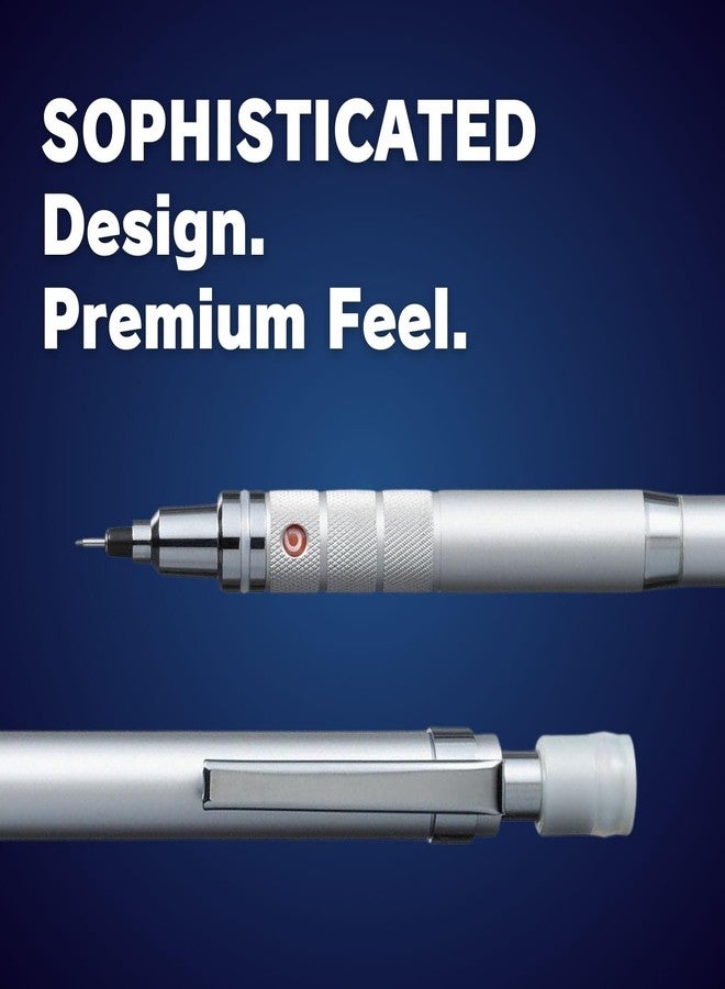 Someie Uni Kuru Toga Roulette 0.5mm Mechanical Pencil, Silver Body (M510171P.26) Set - Metal Case 0.5mm HB Lead Refills 40 Pieces(ULSM05HB) + Sticky Notes - Made in Japan - Image 4