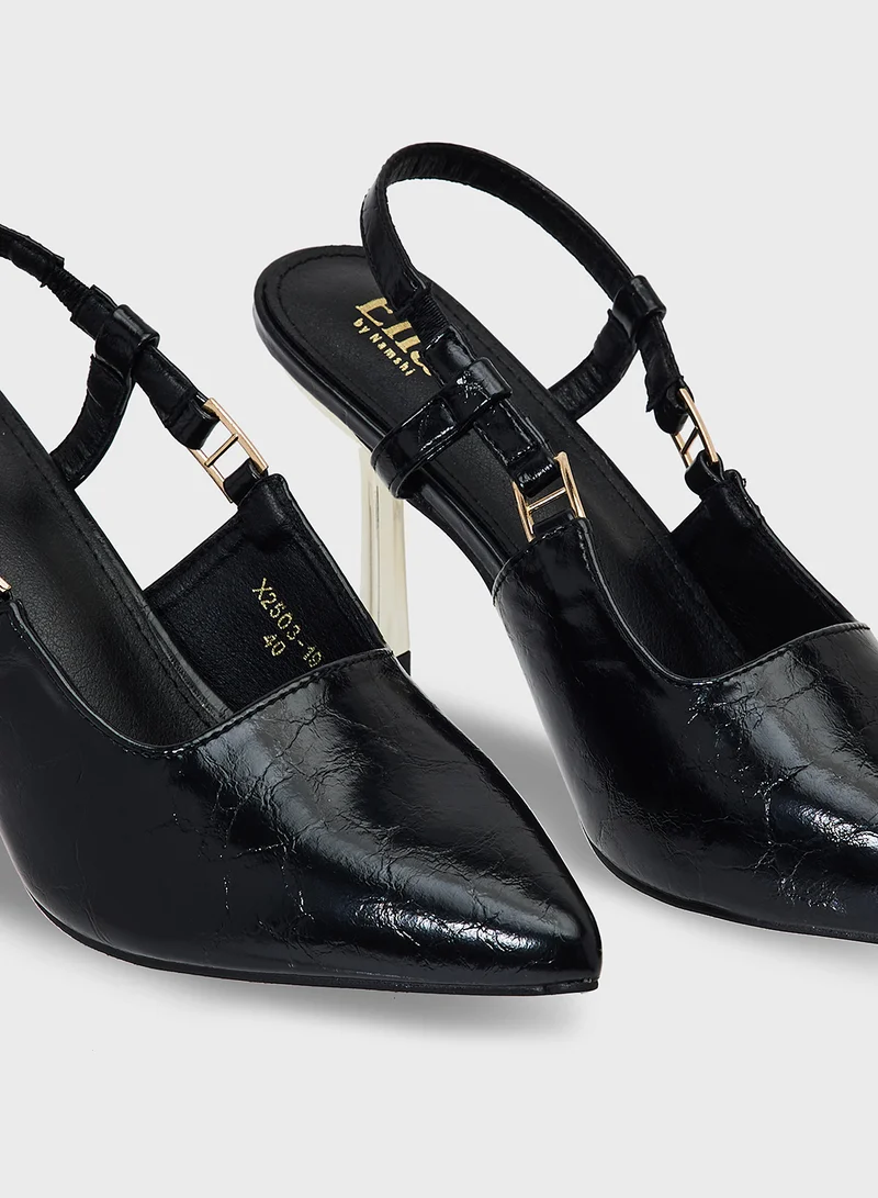 ايلا حذاء بكعب عالي بحزام خلفي