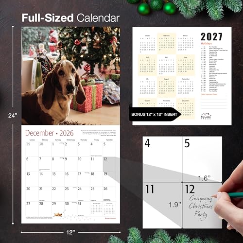 MICASA PRESS Basset Hounds 2026 Wall Calendar 12 Month | 12" x 24" Open | Thick & Sturdy Paper | Holiday Gift | Cute Puppy Dog Calendar 2026 - Image 5