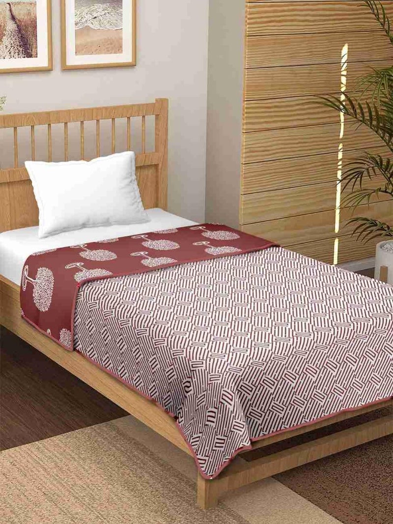 Jinaya's Reversible 3 Layer Pure Cotton Mulmul Feel Floral Single Bed Dohar/A/c Blanket/Quilt (60x90 Inches) - Image 4