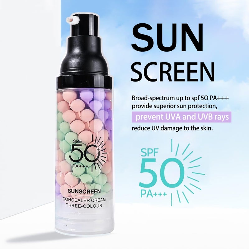 Skynest برايمر مكياج مرطب 3 في 1 مصحح لون سيروم للوجه خطوة واحدة برايمر مضيء لتوحيد لون البشرة التحكم في الزيت مصحح البشرة لمسة خفيفة منعشة بنفسجي وردي أخضر - Image 2