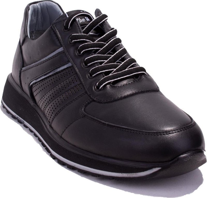 Dagoster DMA08-1071 Black Orthopedic Casual Men's Leather Shoes  - Image 1