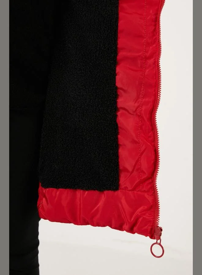 Lela  Lela Plush Lined Faux Fur Collar Detachable Hooded Winter Coat for Girls 5766038 for Women | Best Price UAE