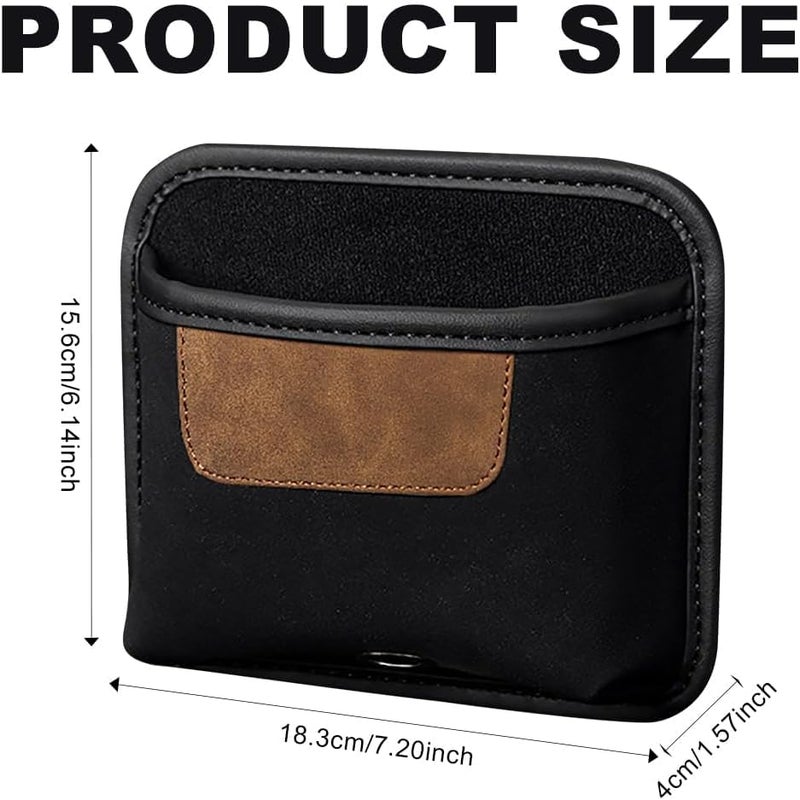 KASTWAVE PU Leather Car Side Pocket Organizer, Car Gap Filler Seat Organizer Storage Box, Universal for, Window, Console, Seat -Fits to Organize Doent, Registration, Notepad, Gadgets, Pen - Image 2