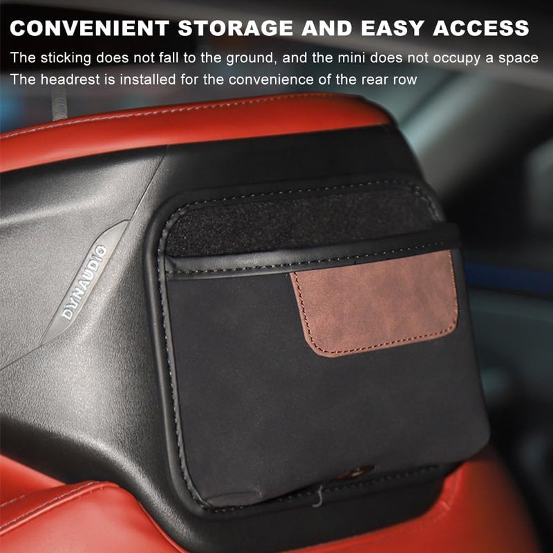 KASTWAVE PU Leather Car Side Pocket Organizer, Car Gap Filler Seat Organizer Storage Box, Universal for, Window, Console, Seat -Fits to Organize Doent, Registration, Notepad, Gadgets, Pen - Image 3