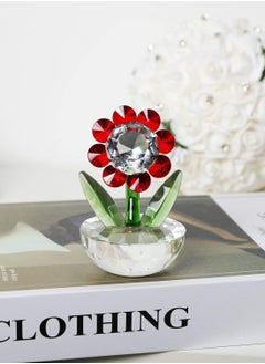 RARELY Crystal Sunflowers Collectible Figurines Glass Diamond Sun Flowers Figurines Handmade Glass Spring Bouquet Paperweight Home Decor  - Image 3