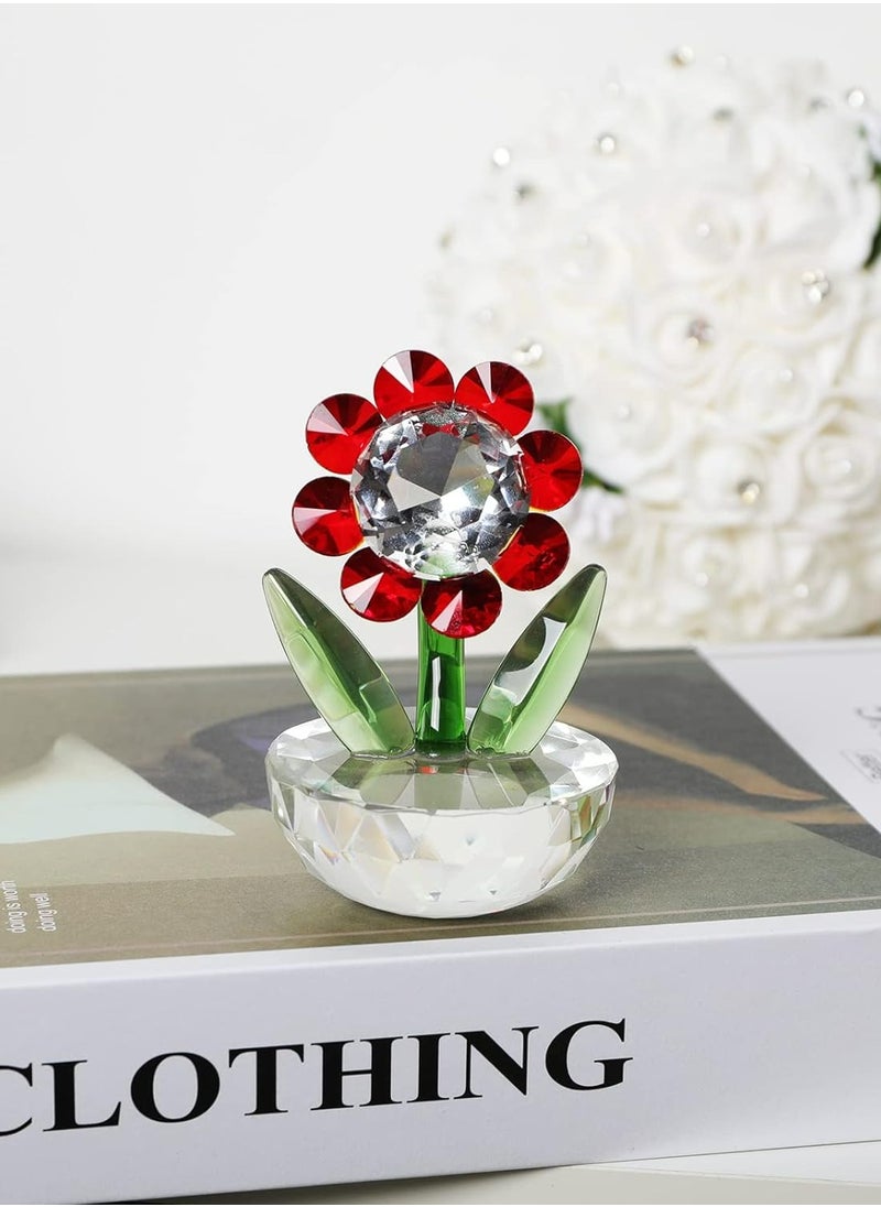 RARELY Crystal Sunflowers Collectible Figurines Glass Diamond Sun Flowers Figurines Handmade Glass Spring Bouquet Paperweight Home Decor  - Image 3