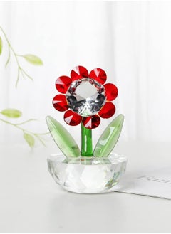 RARELY Crystal Sunflowers Collectible Figurines Glass Diamond Sun Flowers Figurines Handmade Glass Spring Bouquet Paperweight Home Decor  - Image 2
