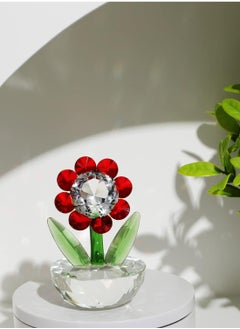 RARELY Crystal Sunflowers Collectible Figurines Glass Diamond Sun Flowers Figurines Handmade Glass Spring Bouquet Paperweight Home Decor  - Image 4