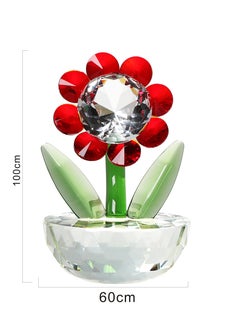 RARELY Crystal Sunflowers Collectible Figurines Glass Diamond Sun Flowers Figurines Handmade Glass Spring Bouquet Paperweight Home Decor  - Image 5
