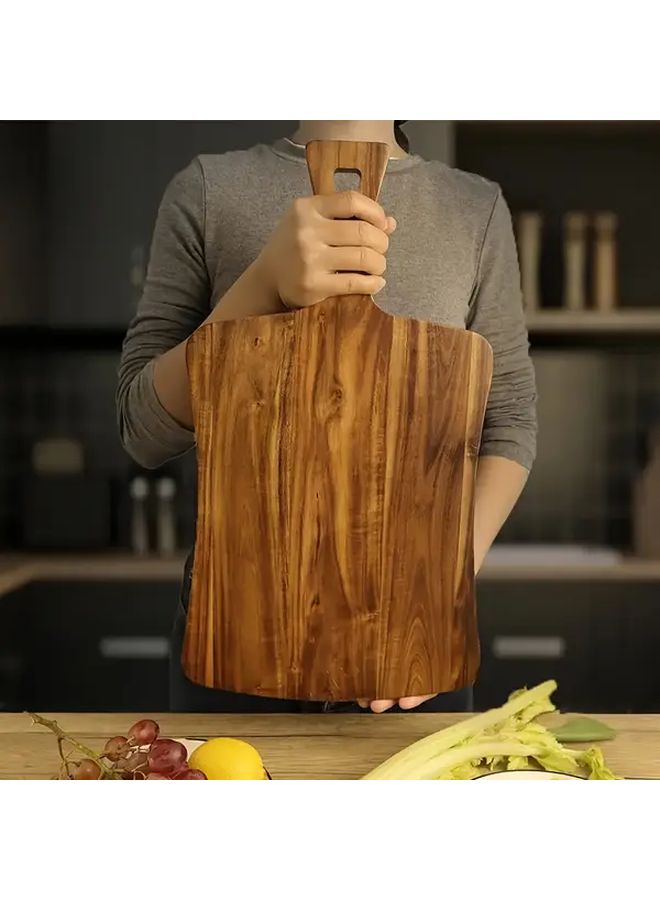 Medium Acacia Wood Cutting Board Double Sided Kitchen Serving Tray For Food - Image 1