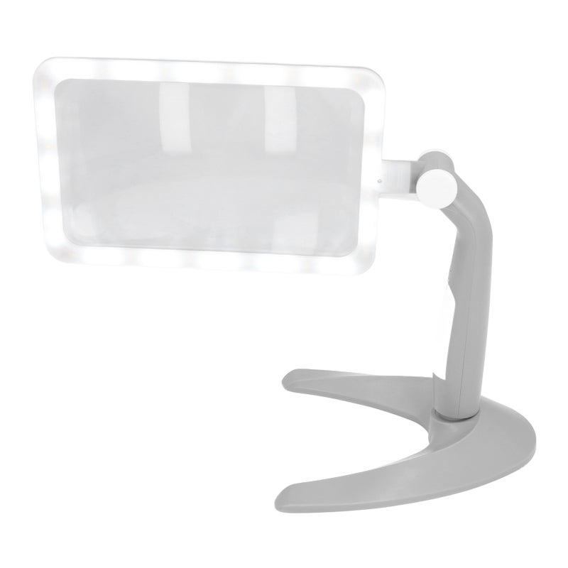 Reading Magnifying Glass: 32 Cold White + 16 Warm LED Chips, Adjustable Light Settings, 180° Rotating Base - Rectangular Lens for Seniors, Home Desk, Handheld Reading Use - Image 4