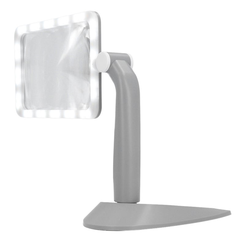 Reading Magnifying Glass: 32 Cold White + 16 Warm LED Chips, Adjustable Light Settings, 180° Rotating Base - Rectangular Lens for Seniors, Home Desk, Handheld Reading Use - Image 2