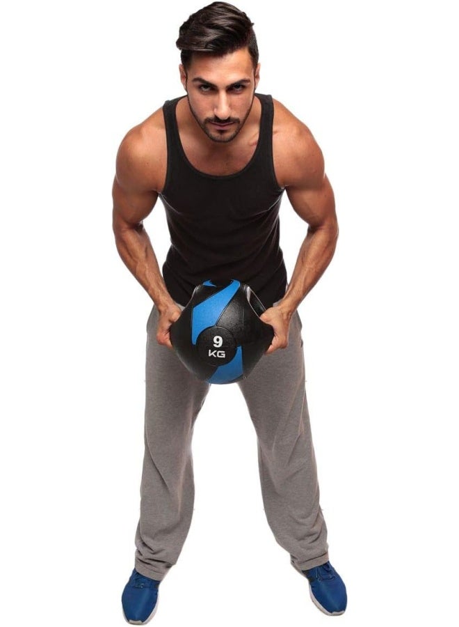 TA SPORTS Medicine Ball With Grip, 9Kg - Ls3007A, Blue/Black, 9 Kg - Image 4