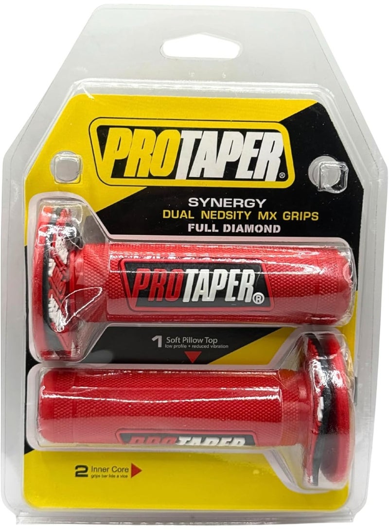 Pro Tapes Synergy Dual Density MX Handlebar Grips – 7/8” Motorcycle Motocross Dirt Bike Grips for CRF, YZF, EXC - Image 3