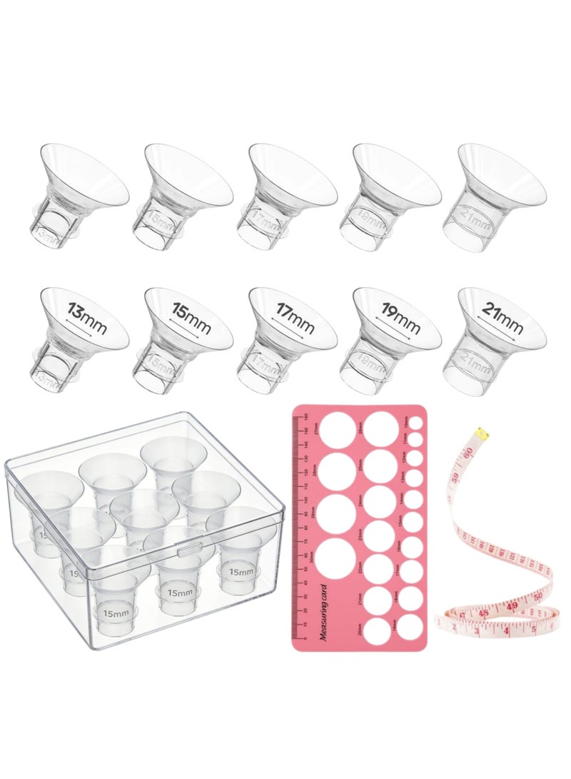 Zisheng 13Pcs Silicone Flange Inserts 13/15/17/19/21mm, for Momcozy, Medela, Willow S9/S10/S12 Wearable Hand Free Breast Pump Flange Insert, Reduce 24mm Shield/Flange Nipple Tunnel Down to Correct Size - Image 1