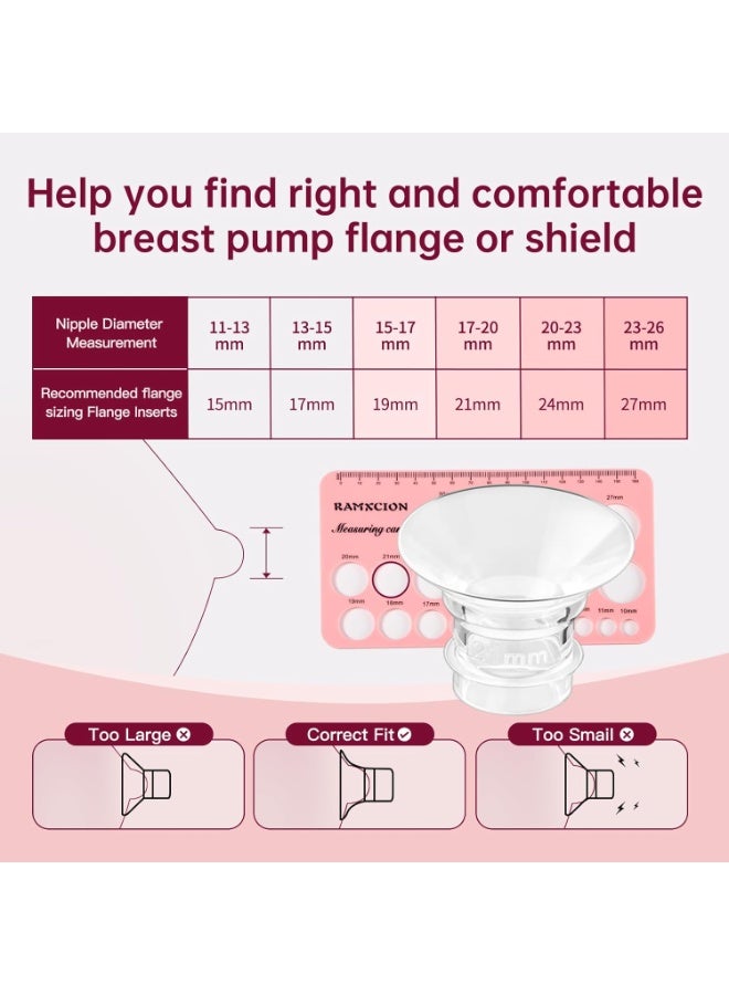 Zisheng 13Pcs Silicone Flange Inserts 13/15/17/19/21mm, for Momcozy, Medela, Willow S9/S10/S12 Wearable Hand Free Breast Pump Flange Insert, Reduce 24mm Shield/Flange Nipple Tunnel Down to Correct Size - Image 3