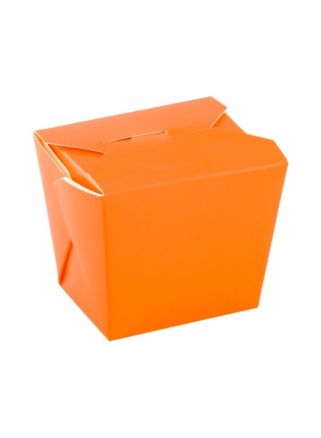 Restaurantware 8 Ounce Noodle Take Out Boxes, 200 Disposable Food To Go Boxes - Tab-Lock, Stackable, Orange Paper Take Home Boxes, Greaseproof, For Restaurants, Catering, And Parties  - Image 1