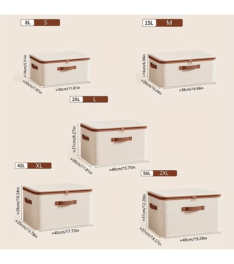 4pcs XL Wardrobe Set 1 Storage Box 3 Dust Covers With Handles - Image 2