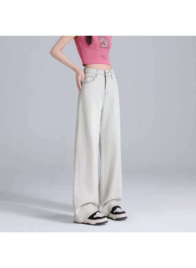 EPTISON retro Women's Jeans 2025 Summer Thin Loose Slimming Floor-length Wide-leg Pants - Image 2